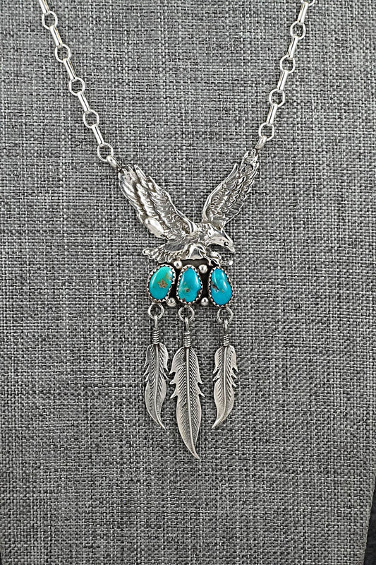 Turquoise & Sterling Silver Necklace - Henry Attakai