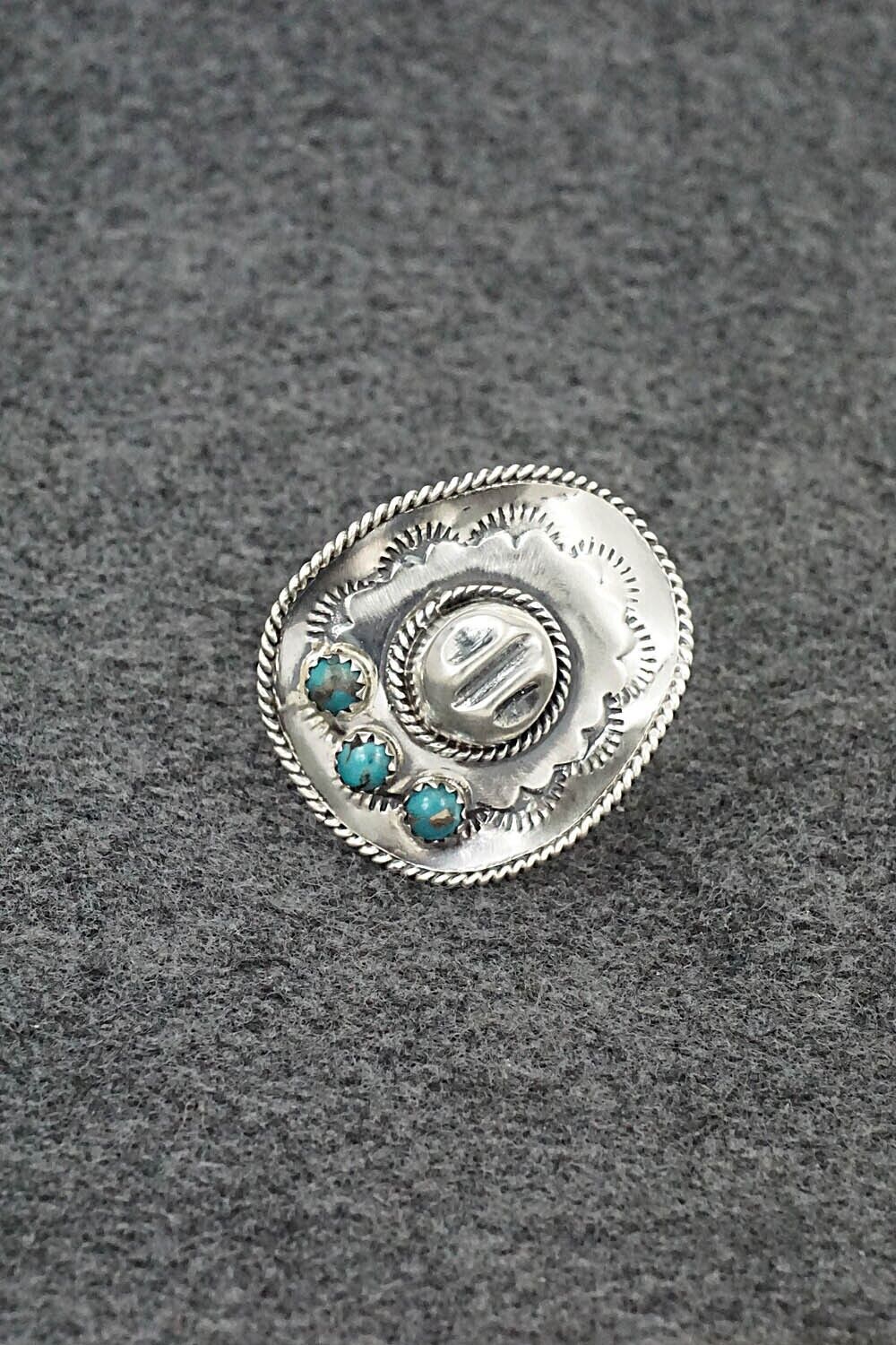 Turquoise & Sterling Silver Ring - Bobby Platero - Size 7