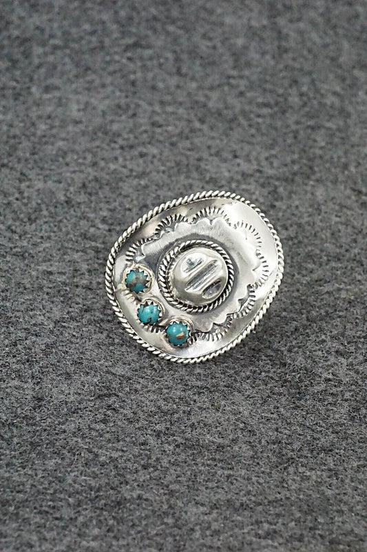 Turquoise & Sterling Silver Ring - Bobby Platero - Size 7