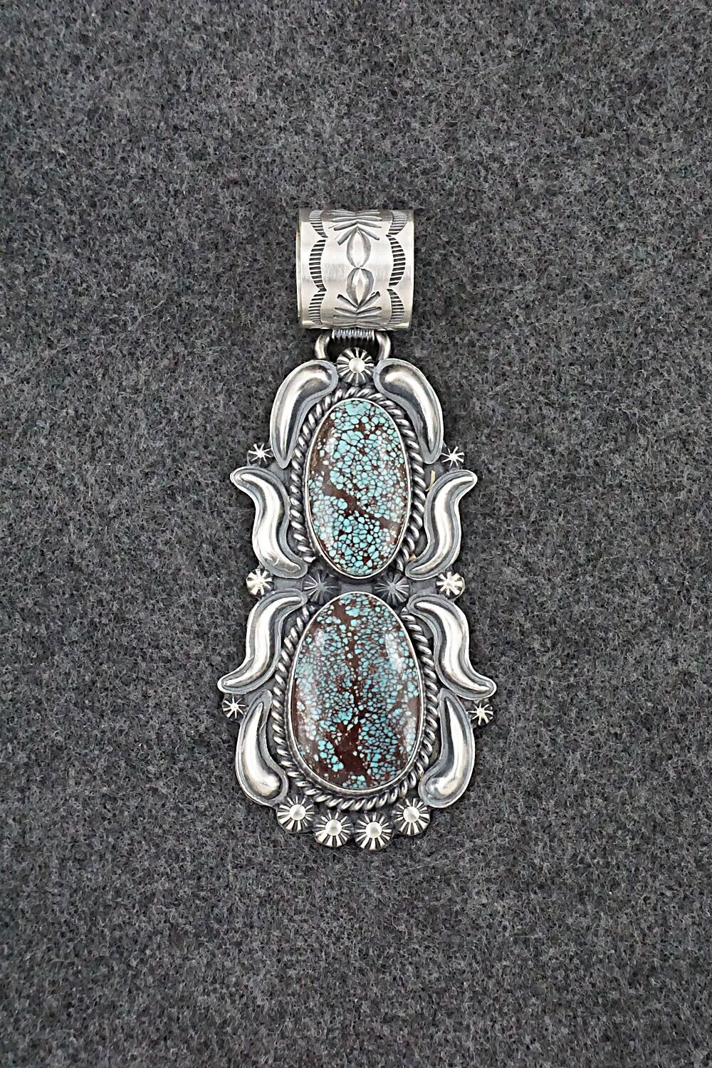 Turquoise & Sterling Silver Pendant - Raymond Delgarito