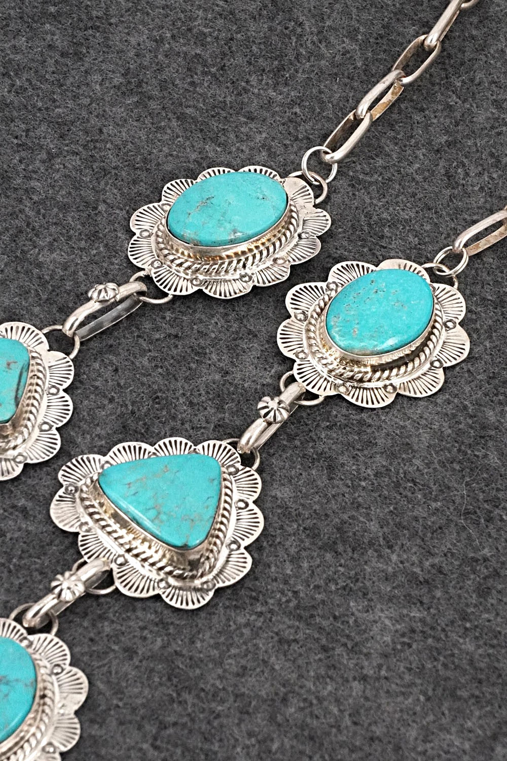 Turquoise & Sterling Silver Necklace - Vernon Johnson
