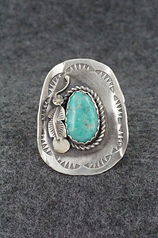 Turquoise & Sterling Silver Ring - Tim Yazzie - Size 7.5