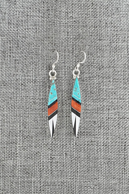 Multi-Stone Inlay & Sterling Silver Earrings - Cleo Kallestewa