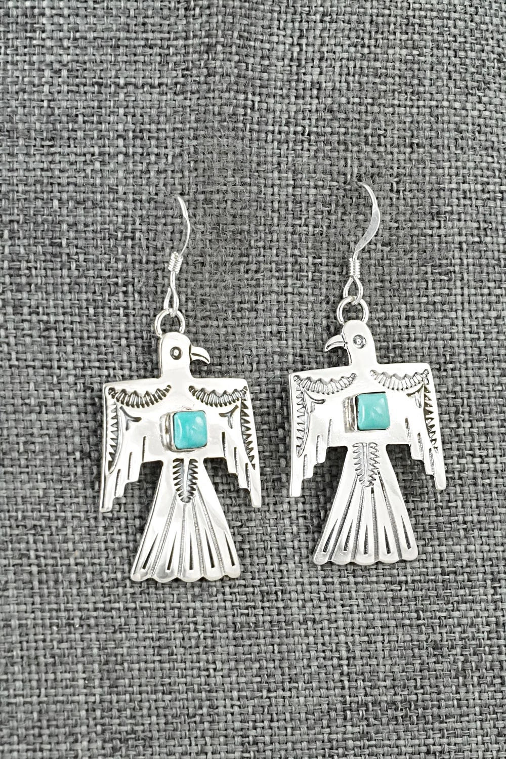 Turquoise & Sterling Silver Earrings - Jeremy Delgarito