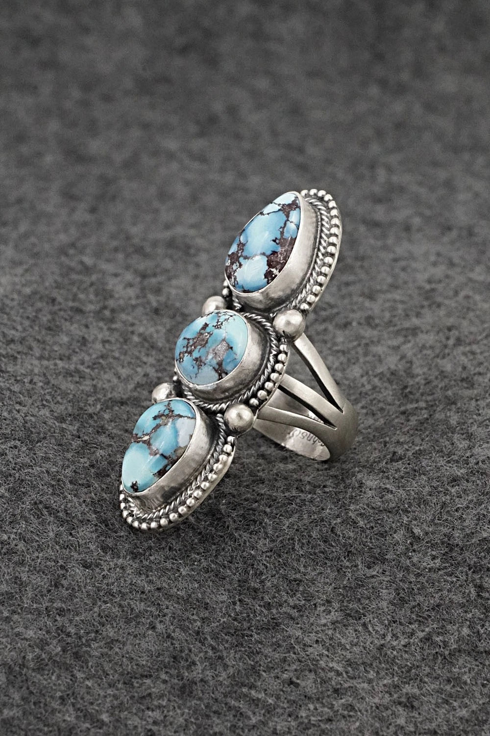 Turquoise & Sterling Silver Ring - Bobby Johnson - Size 7.5