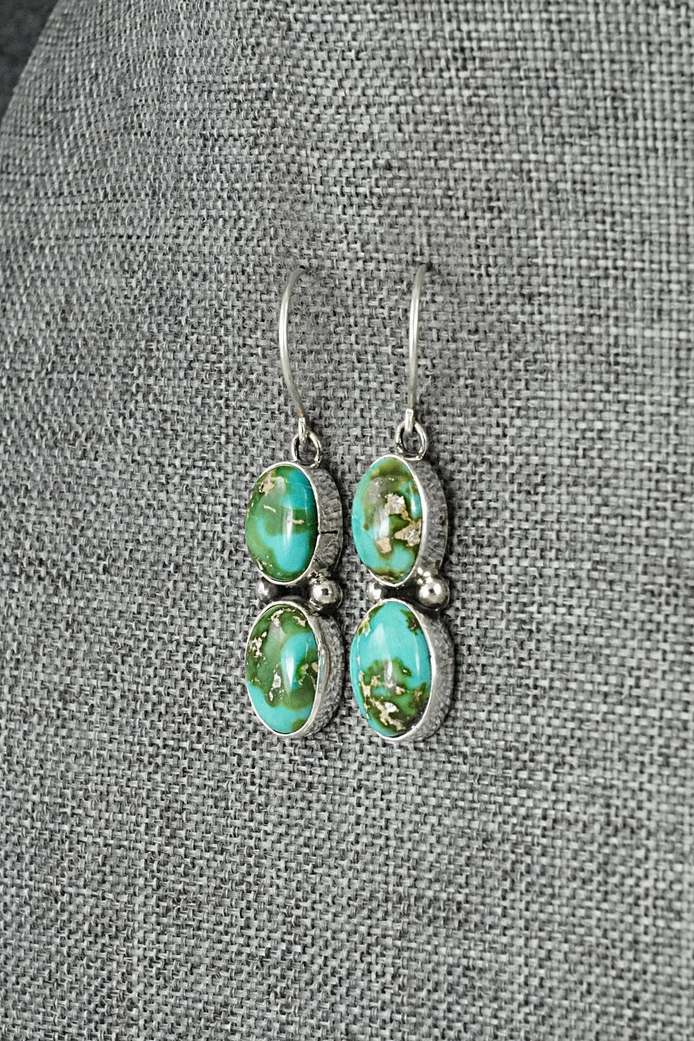 Turquoise & Sterling Silver Earrings - Eugene Gruber