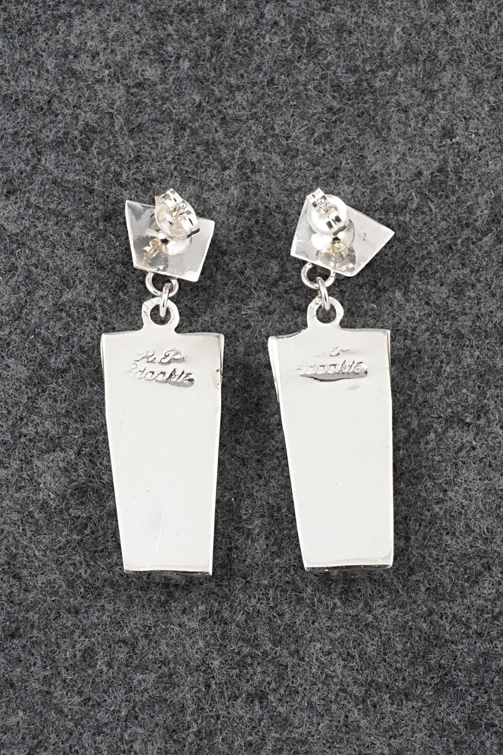 Multi Stone Inlay & Sterling Silver Earrings - Roland Edaakie