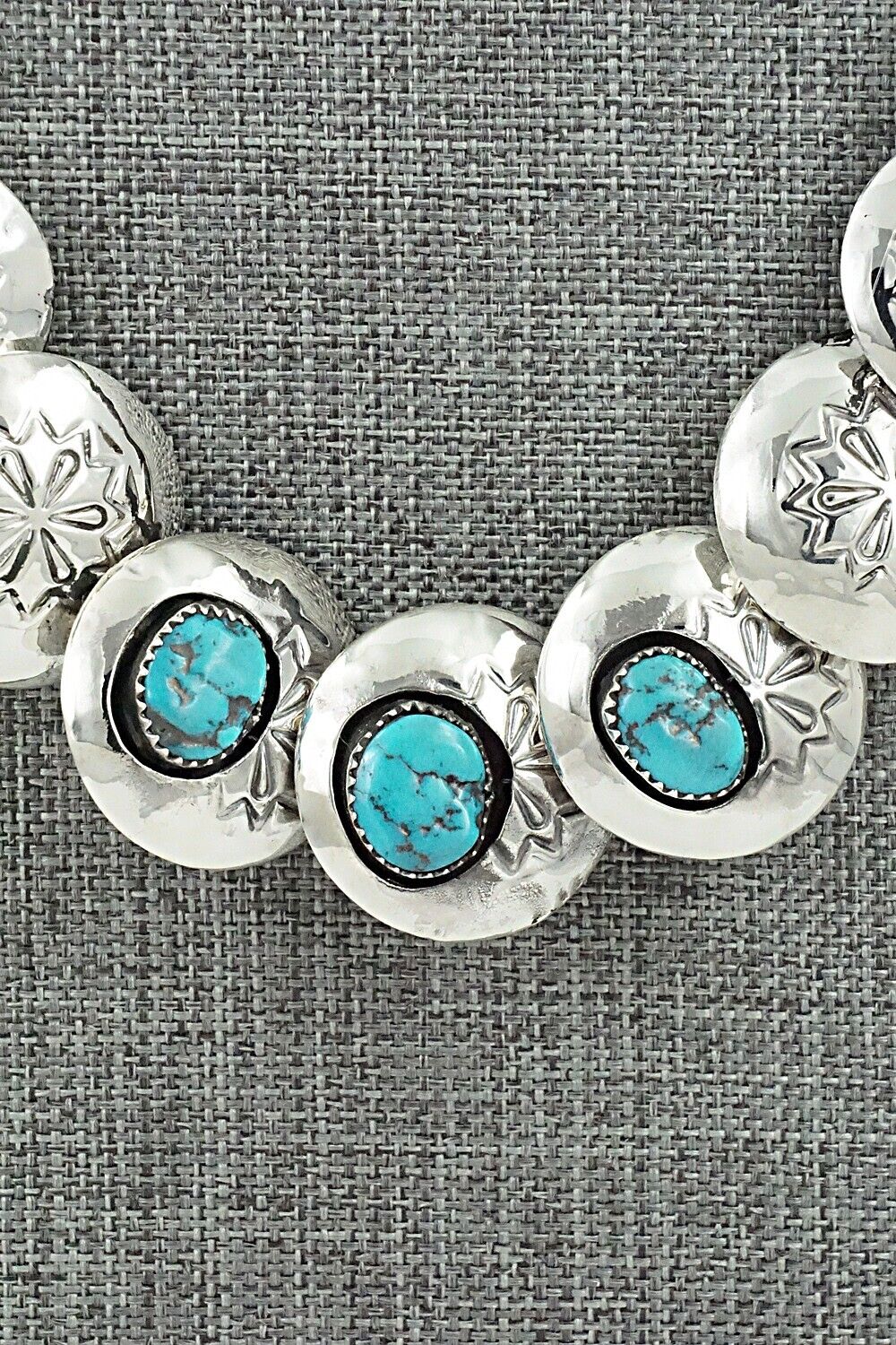 Turquoise & Sterling Silver Necklace and Earrings Set - Tim Thompson