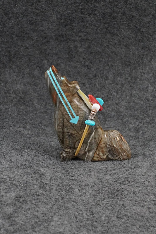 Wolf Zuni Fetish Carving - Rodney Laiwakete