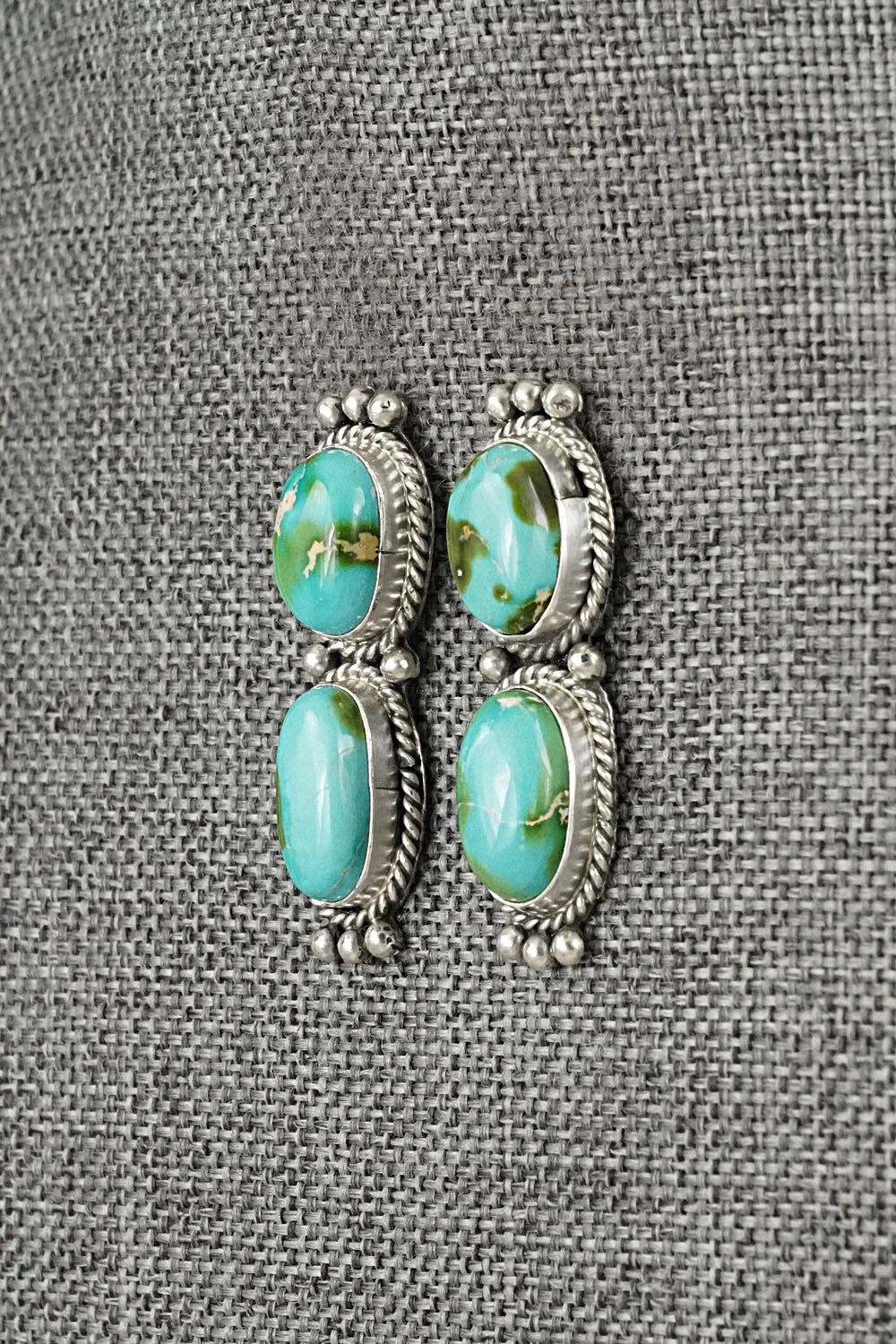Turquoise & Sterling Silver Earrings - Rena Begay