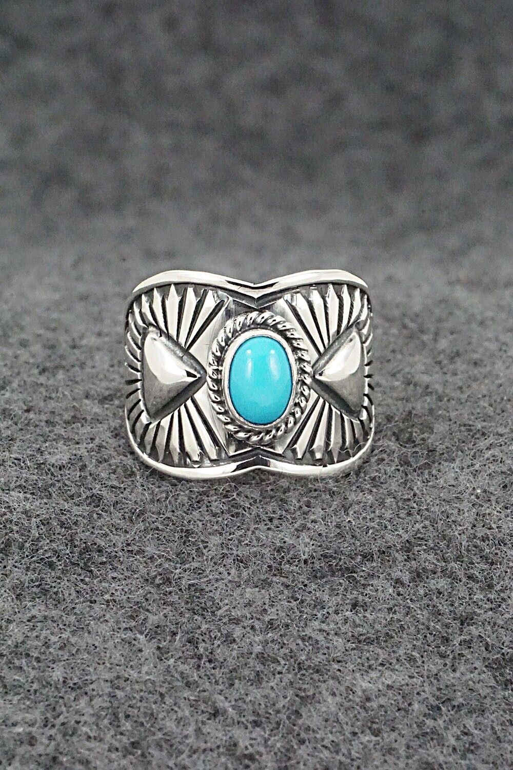 Turquoise & Sterling Silver Ring - Derrick Gordon - Size 7.5