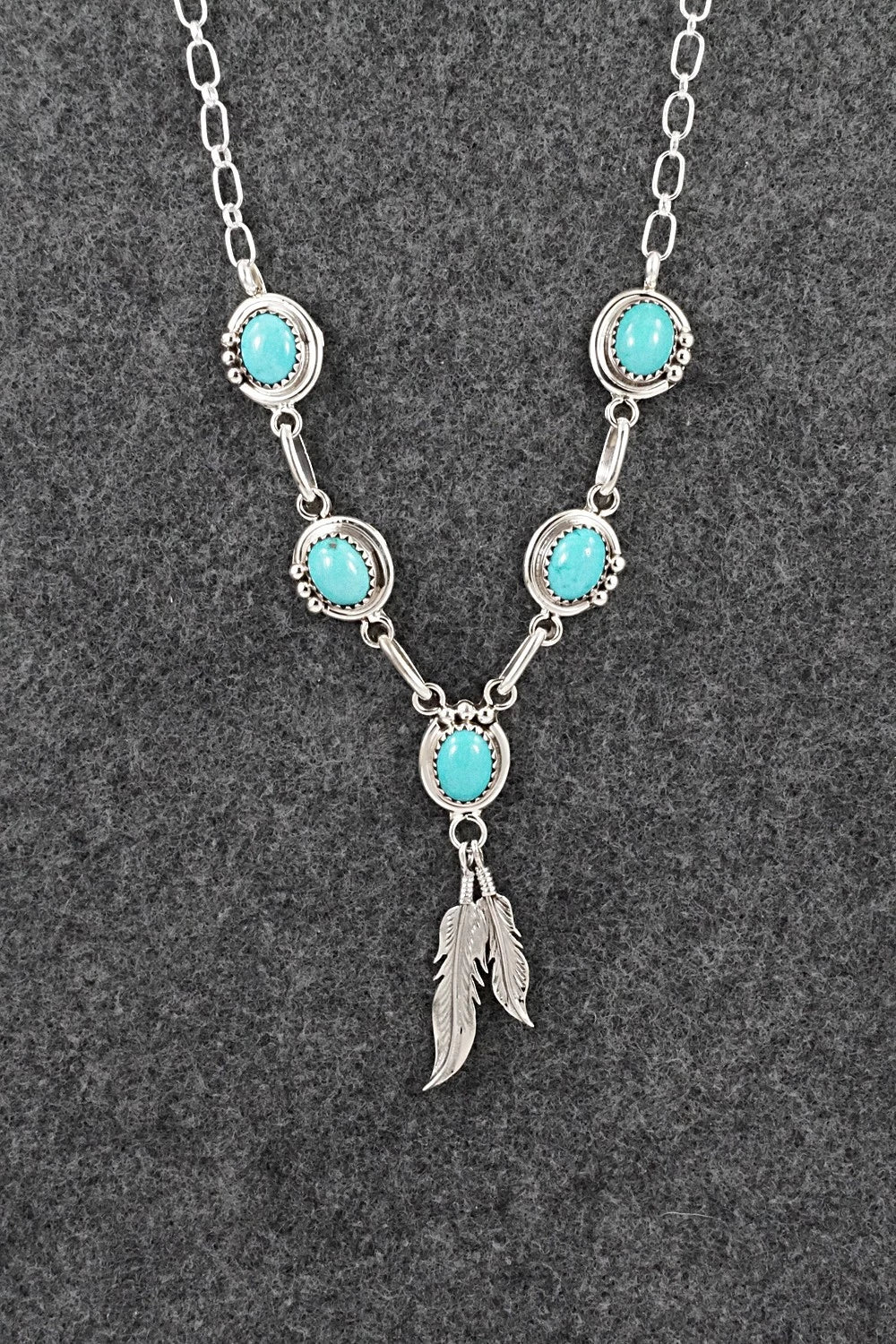 Turquoise & Sterling Silver Necklace - Verley Betone