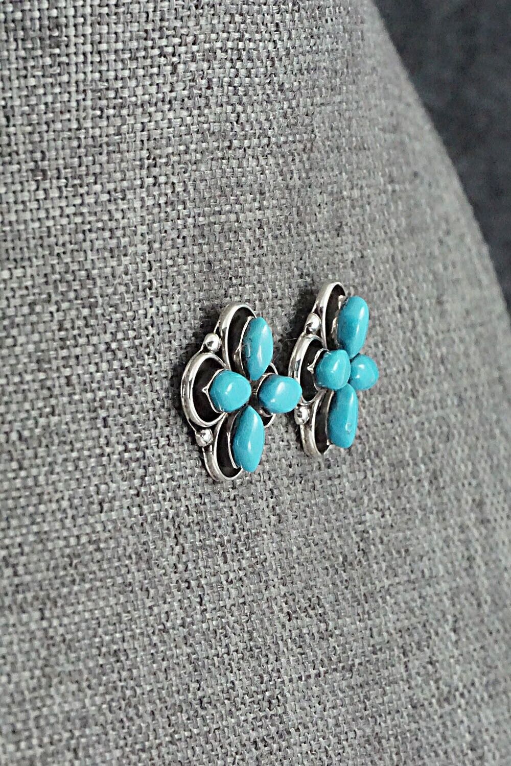 Turquoise & Sterling Silver Earrings - Valda Cachini