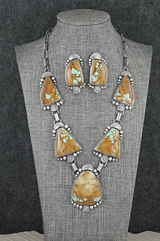 Turquoise & Sterling Silver Necklace and Earrings Set - Bob Becenti