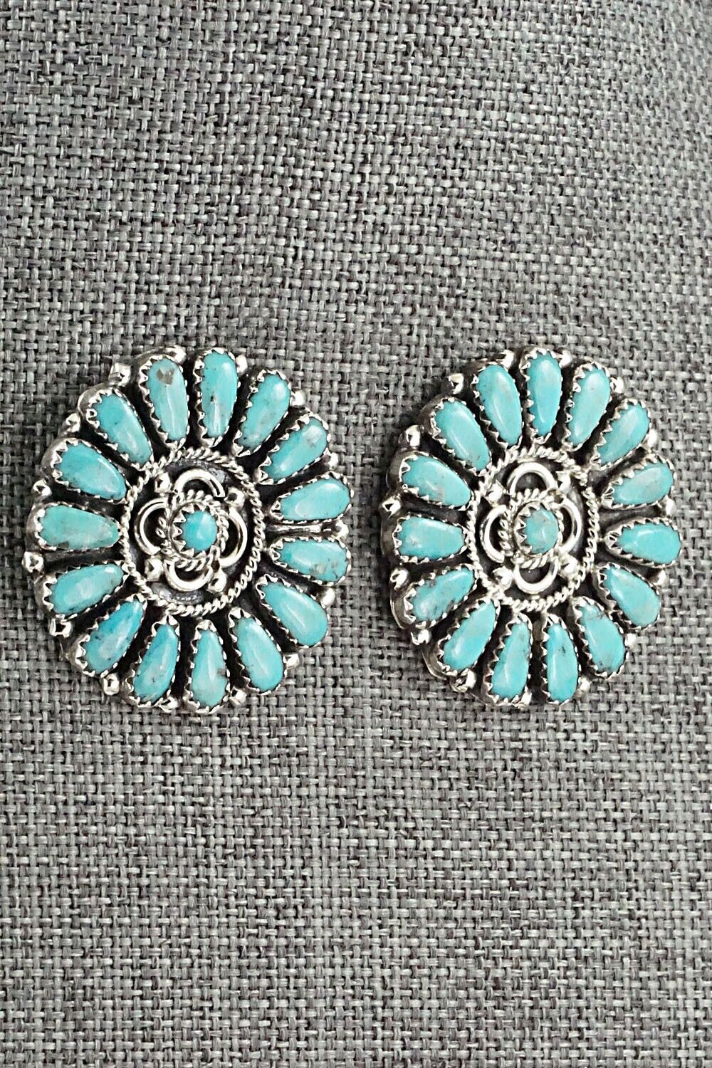 Turquoise and Sterling Silver Earrings - Zeita Begay