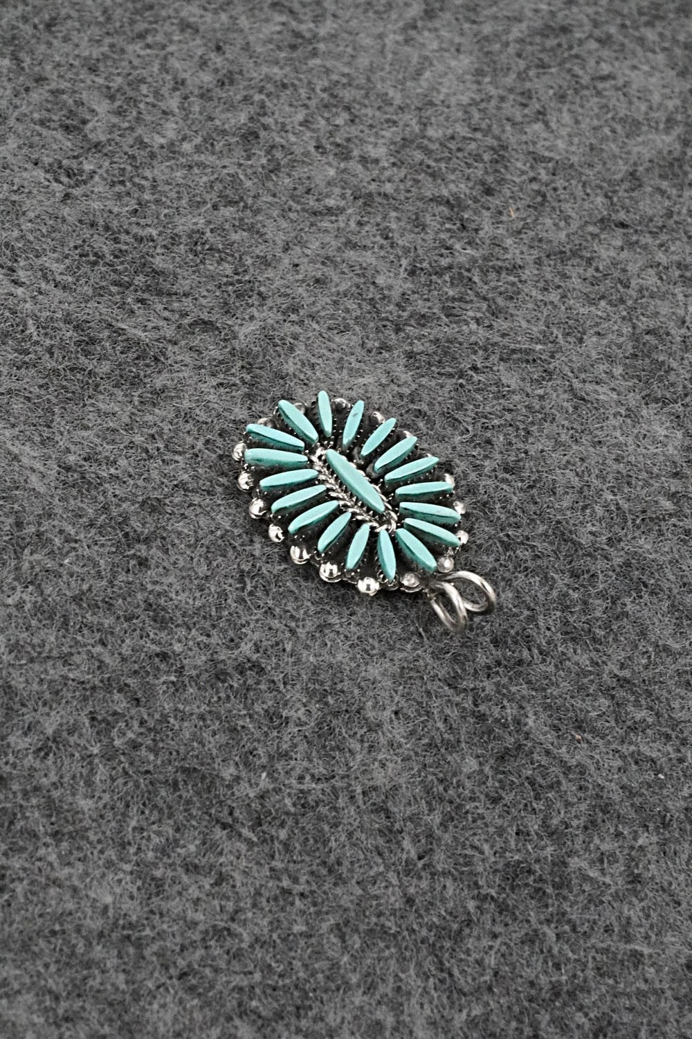 Turquoise & Sterling Silver Pendant - Fritzon Owaleon