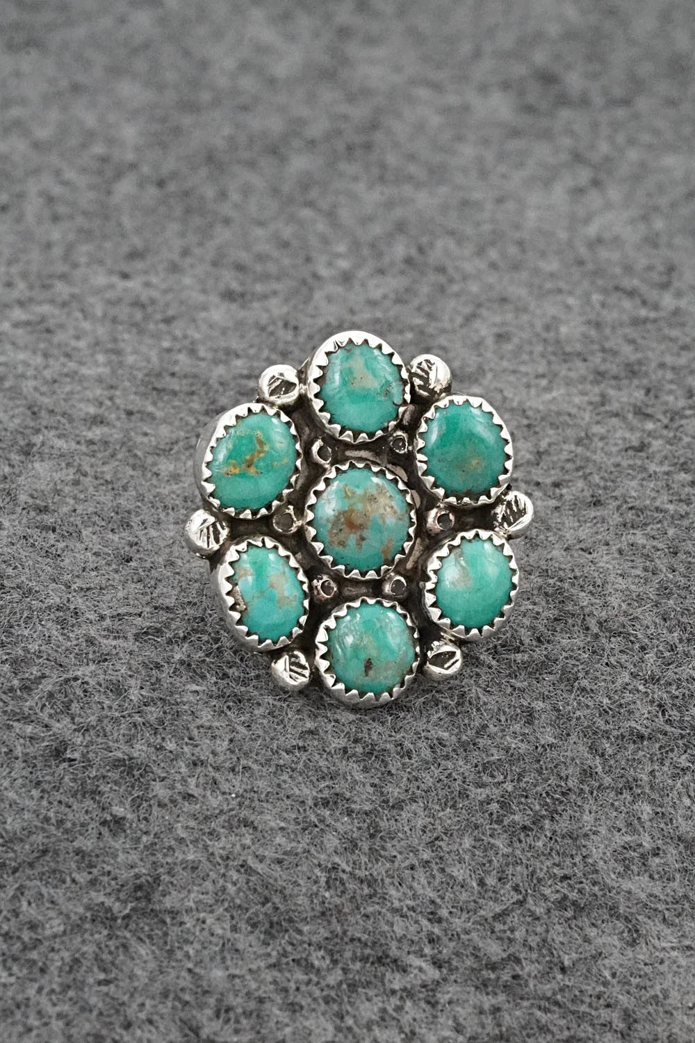 Turquoise & Sterling Silver Ring - Priscilla Reeder - Size 8.5