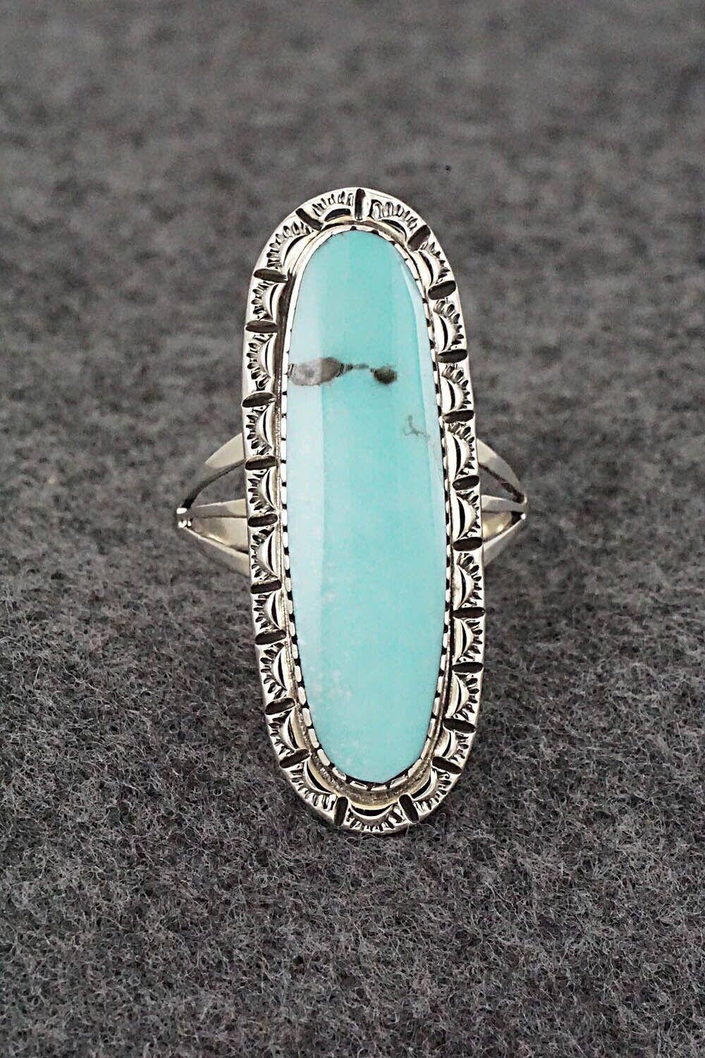 Turquoise & Sterling Silver Ring - Mike Smith - Size 9