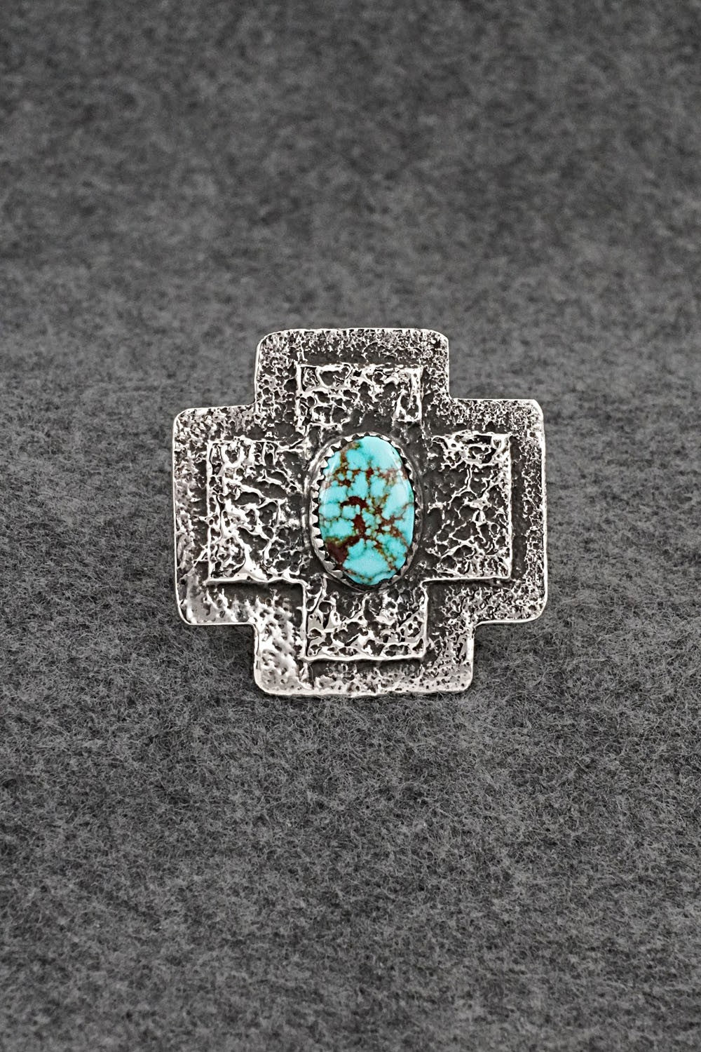 Turquoise & Sterling Silver Ring - Dymitri Arviso - Size 9, Adj.