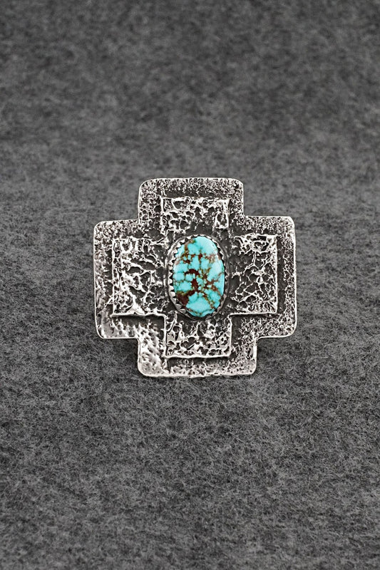 Turquoise & Sterling Silver Ring - Dymitri Arviso - Size 9, Adj.