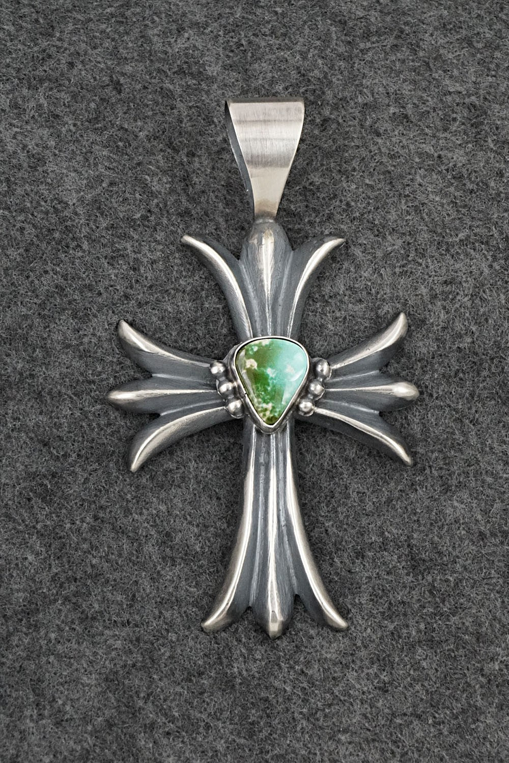 Turquoise & Sterling Silver Pendant - Harrison Bitsue