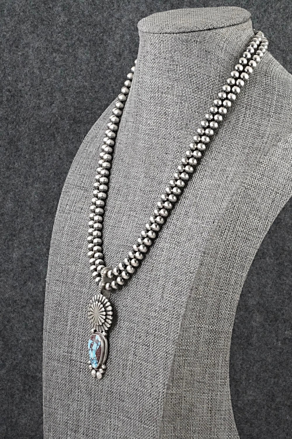 Turquoise & Sterling Silver Necklace - Tom Lewis
