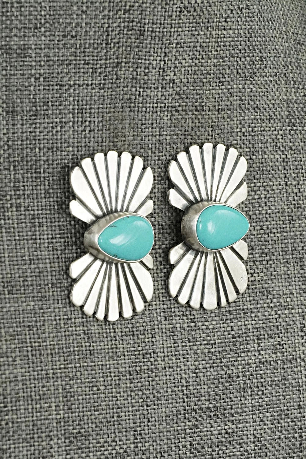 Turquoise & Sterling Silver Earrings - Mark Yazzie