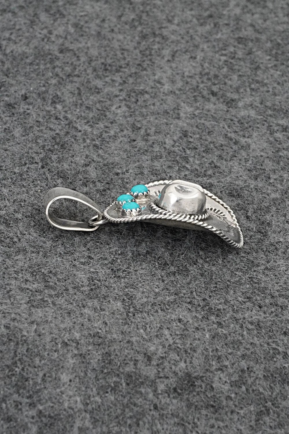 Turquoise & Sterling Silver Pendant - Bobby Platero