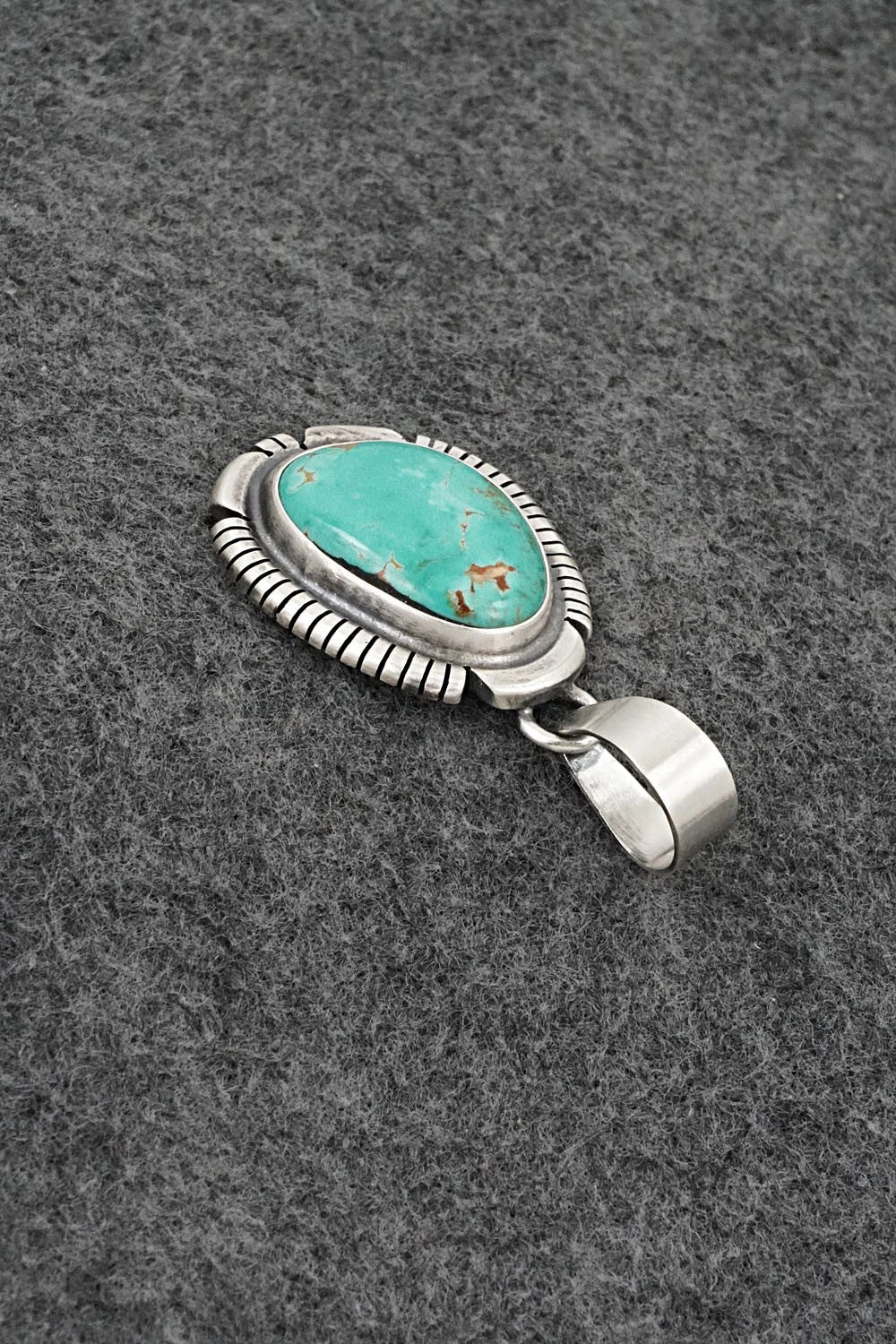 Turquoise & Sterling Silver Pendant - Thomas Franscisco