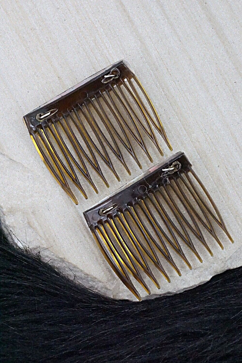 Turquoise & Sterling Silver Hair Combs - Randall Dalgai