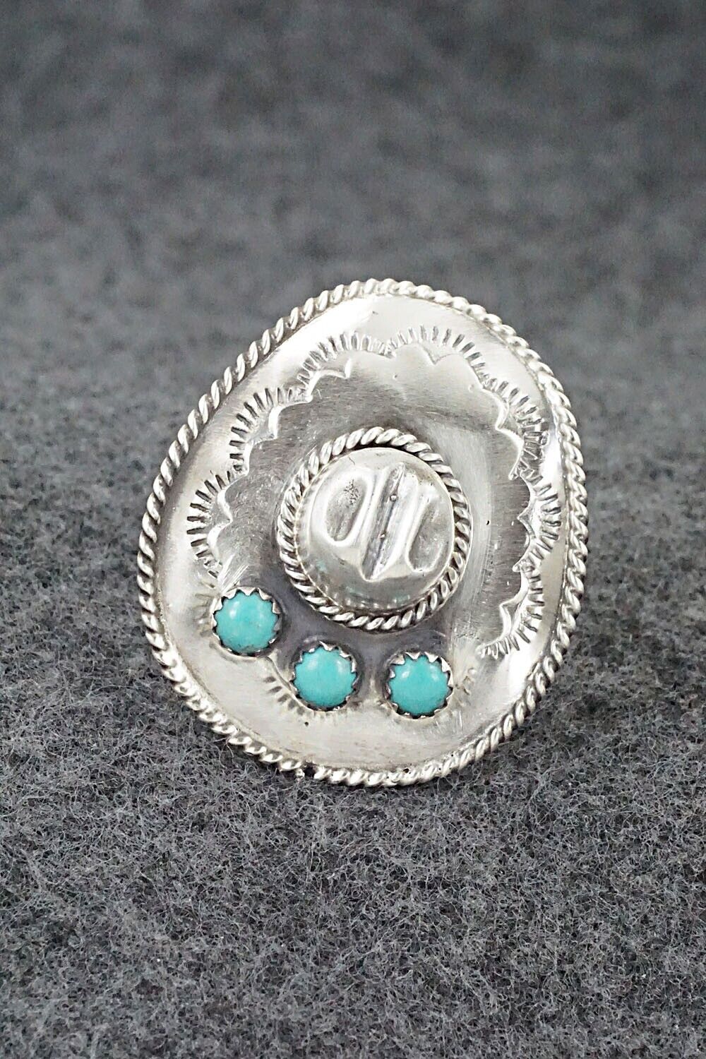 Turquoise & Sterling Silver Ring - Bobby Platero - Size 5.75