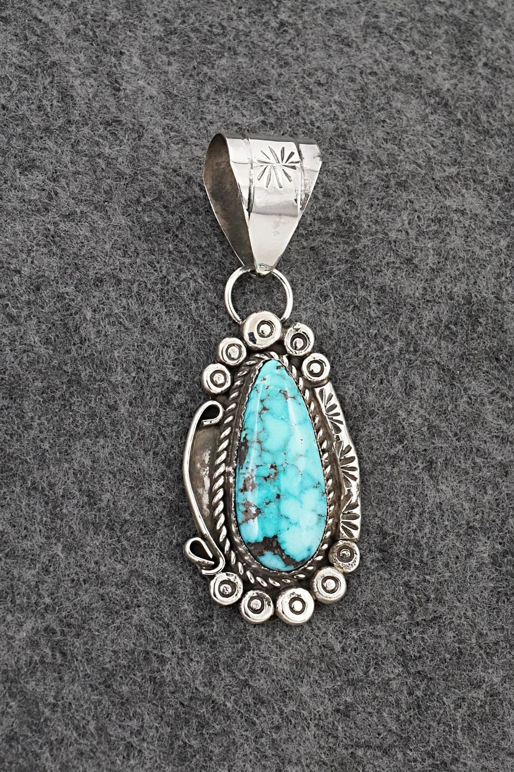 Turquoise & Sterling Silver Pendant - Phil Nez