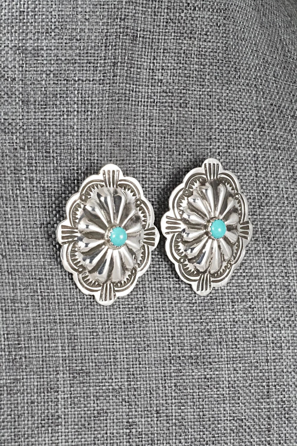 Turquoise & Sterling Silver Earrings - Charlotte Blackgoat