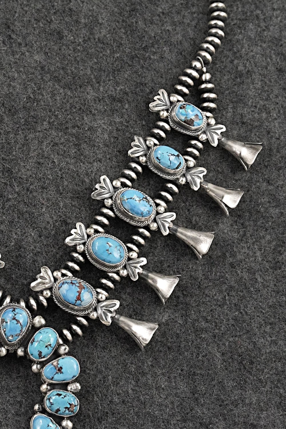 Turquoise & Sterling Silver Squash Blossom Set - Darrin Livingston