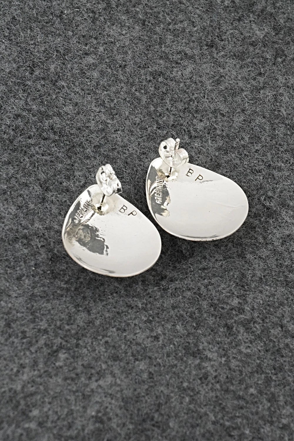 Spiny Oyster & Sterling Silver Earrings - Brenda Bahe