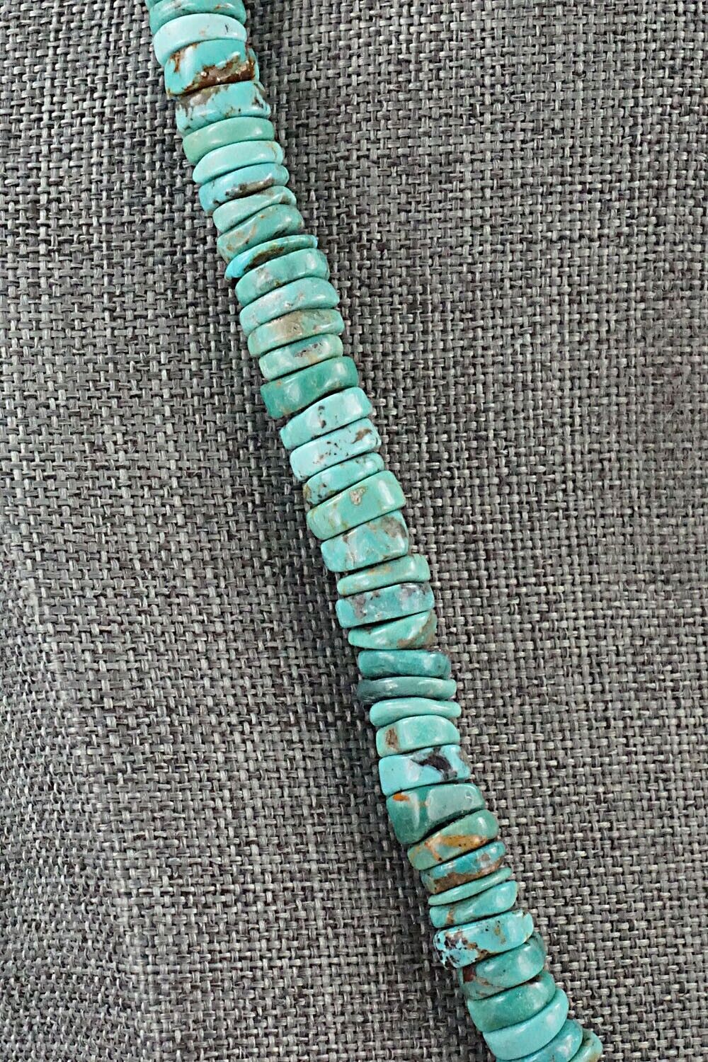 Turquoise & Sterling Silver Necklace 18" - Doreen Jake