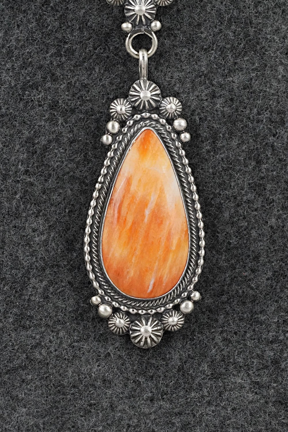 Spiny Oyster & Sterling Silver Necklace - Tom Lewis