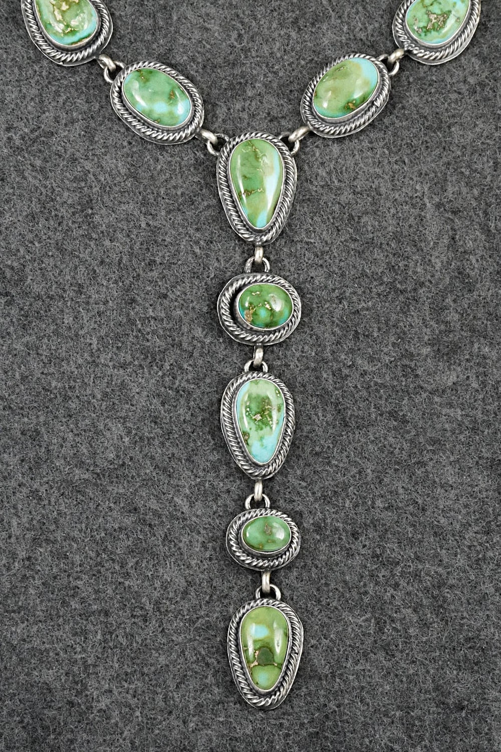 Turquoise & Sterling Silver Necklace and Earrings Set - Darrin Livingston