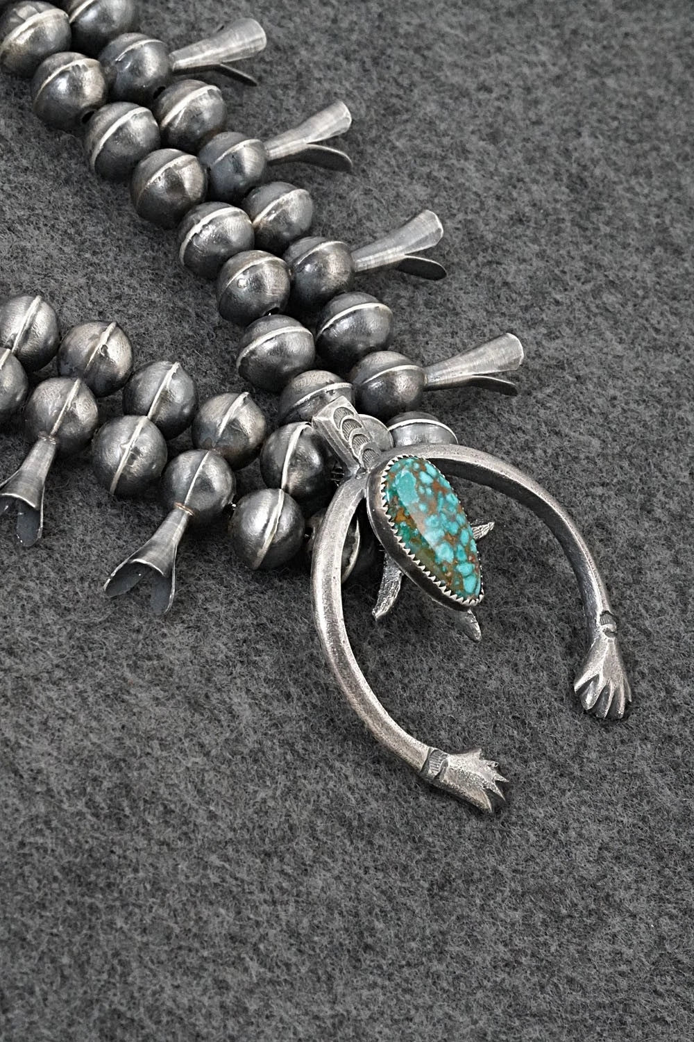 Turquoise & Sterling Silver Squash Blossom Set - Gilbert Martin