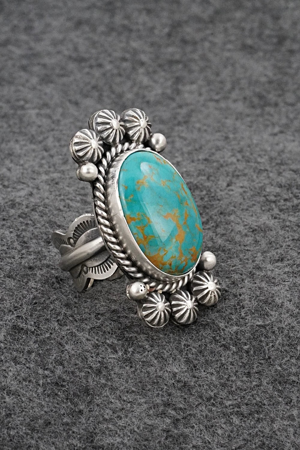 Turquoise & Sterling Silver Ring - Michael Calladitto - Size 7.5