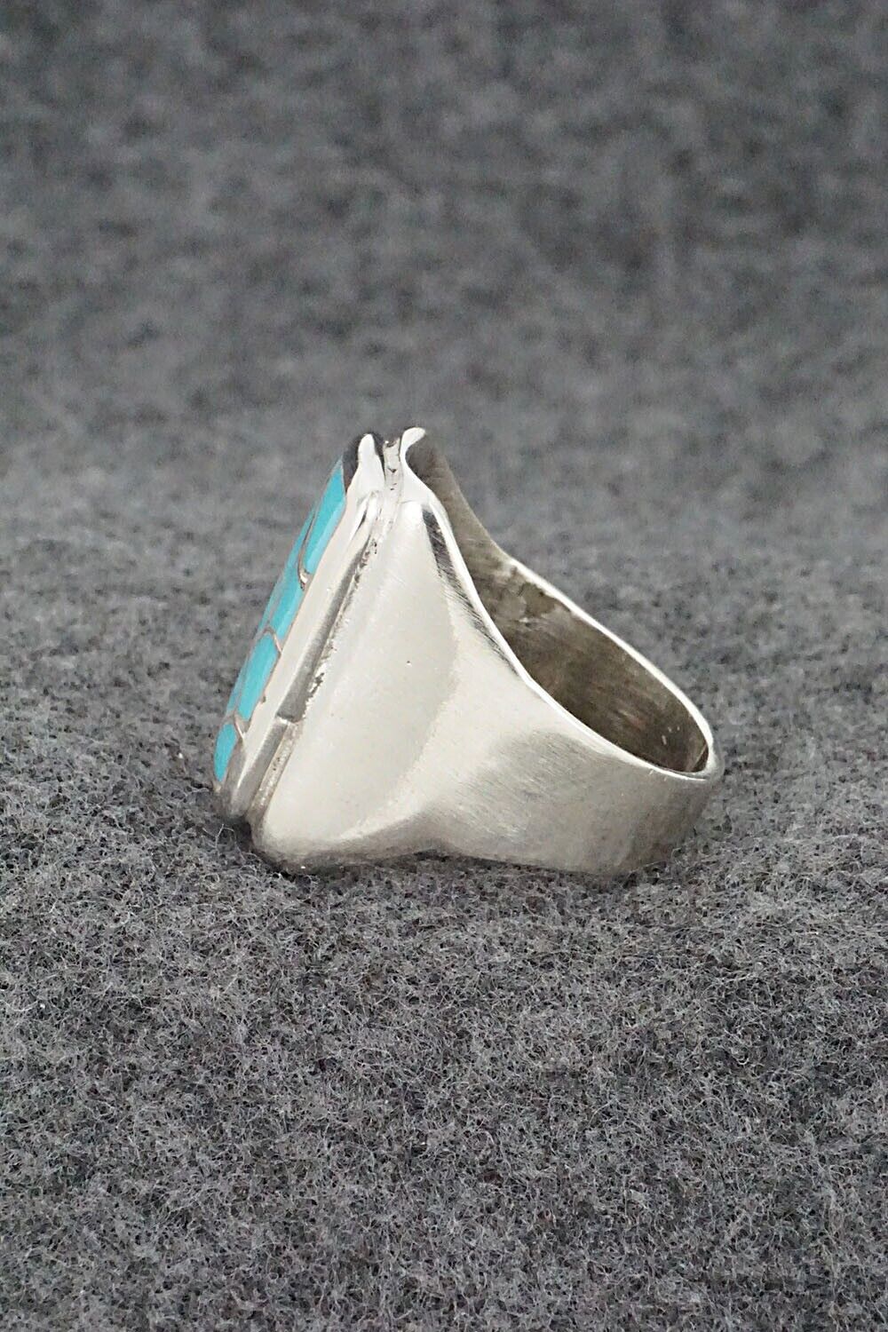 Turquoise & Sterling Silver Ring - Orena Leekya - Size 10.5