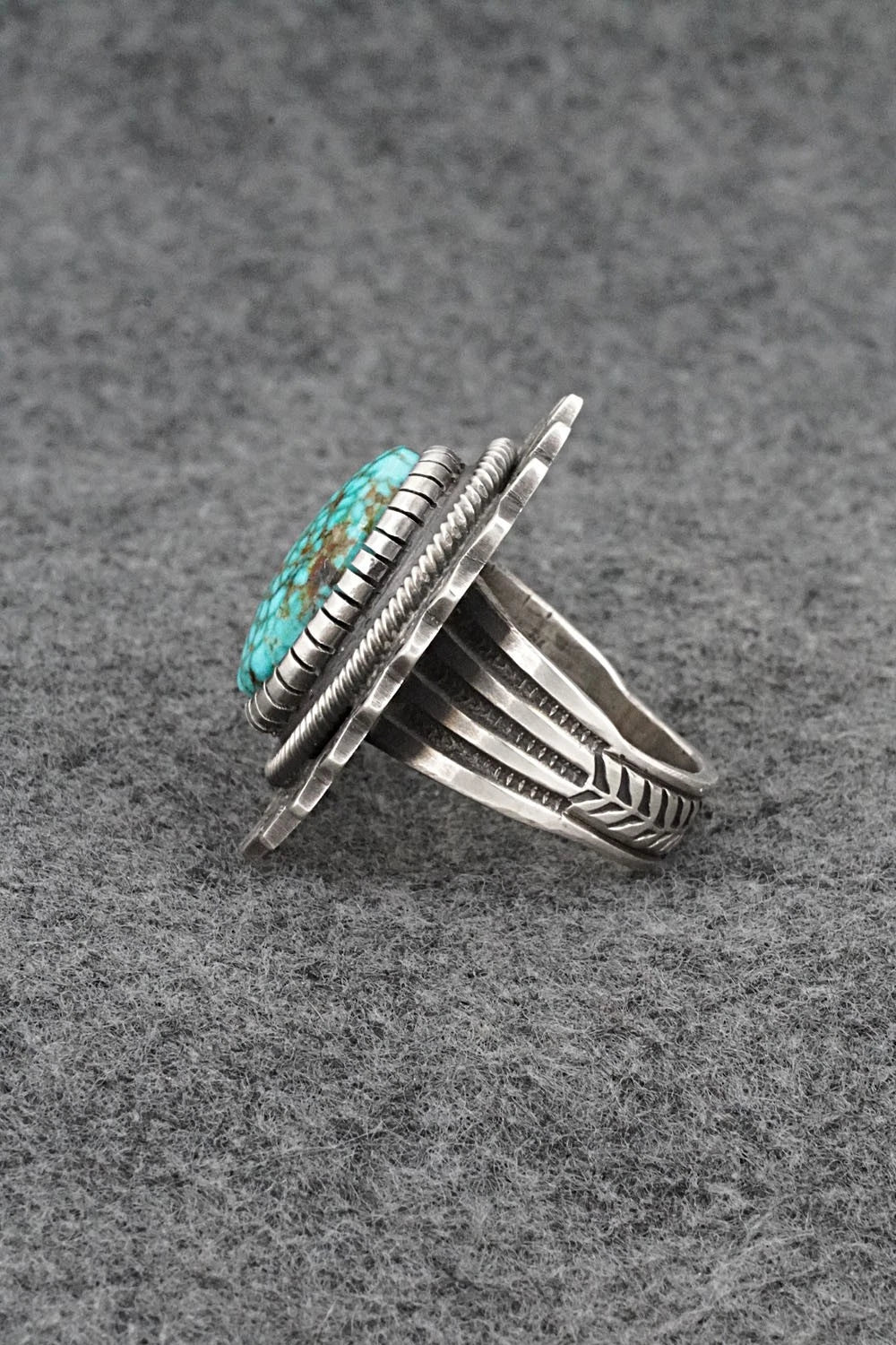 Turquoise & Sterling Silver Ring - Calvin Martinez - Size 9.5
