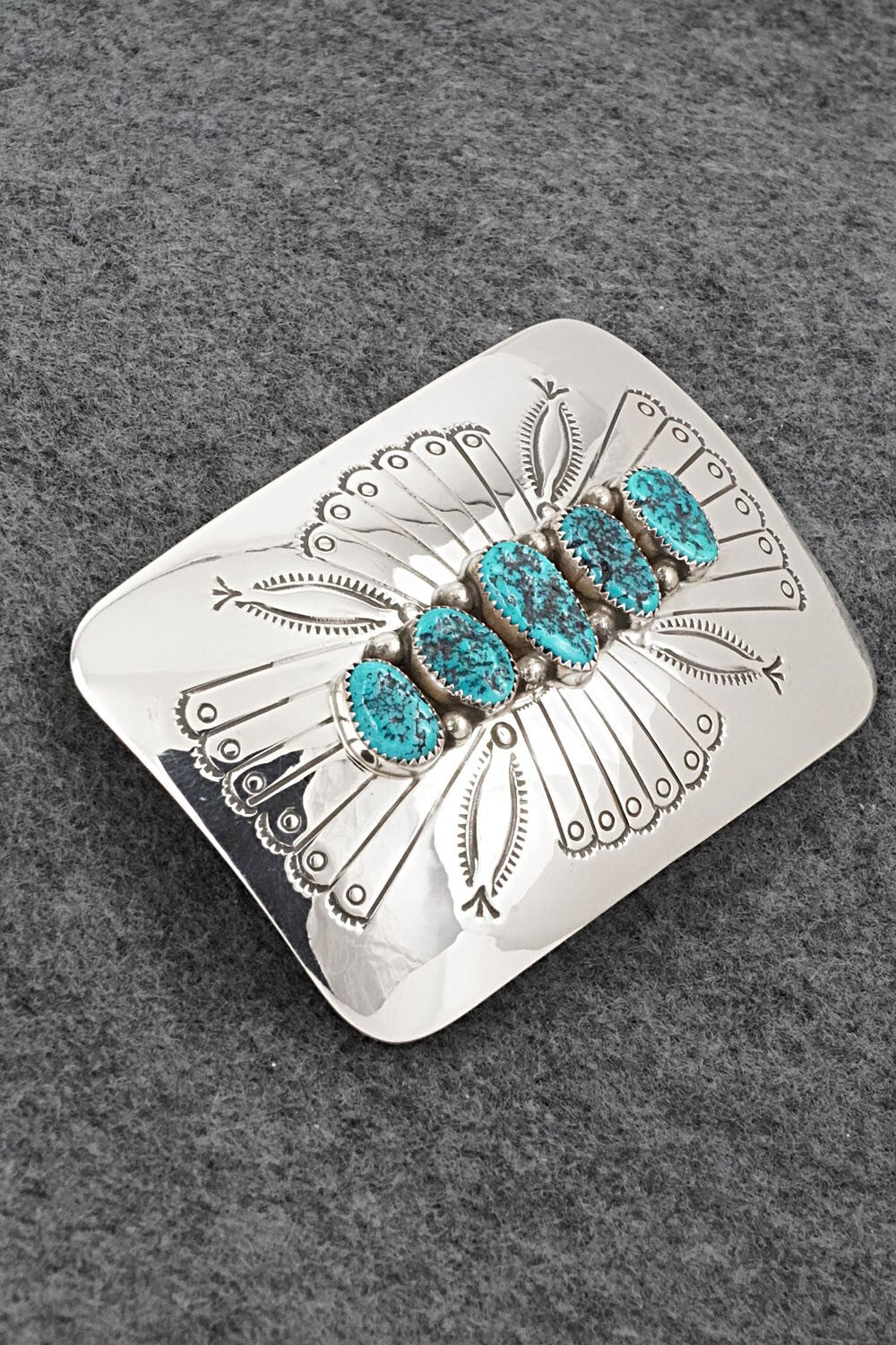 Turquoise & Sterling Silver Belt Buckle - Jolene Begay
