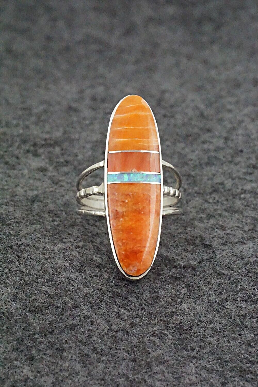 Spiny Oyster, Opalite & Sterling Silver Ring - Harold Smith - Size 7