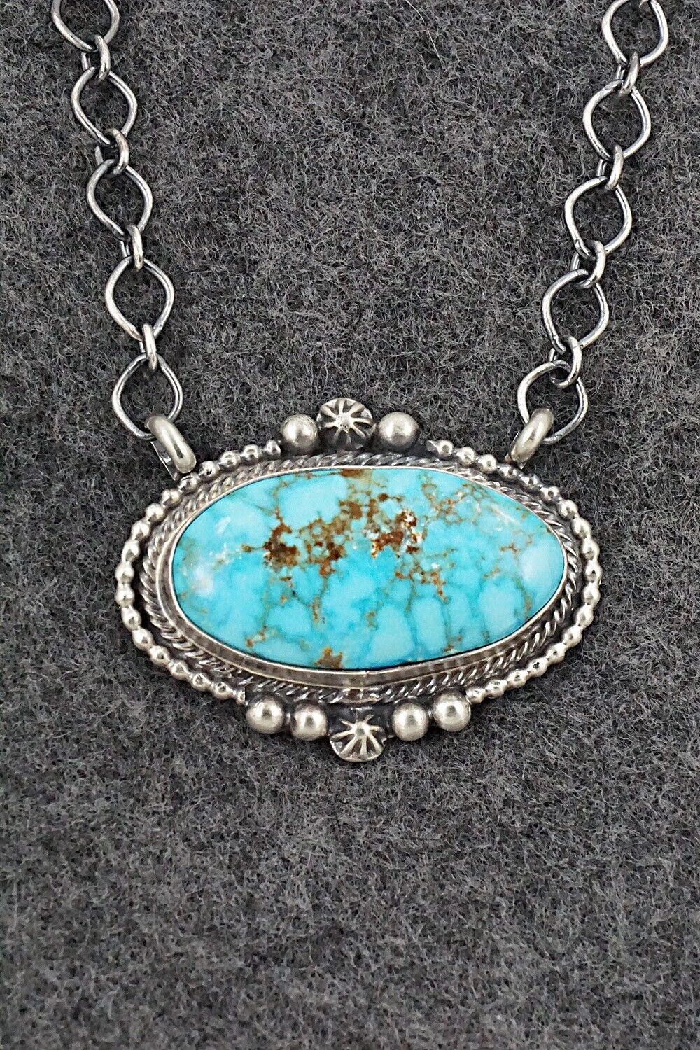 Turquoise & Sterling Silver Necklace - Randy Billy