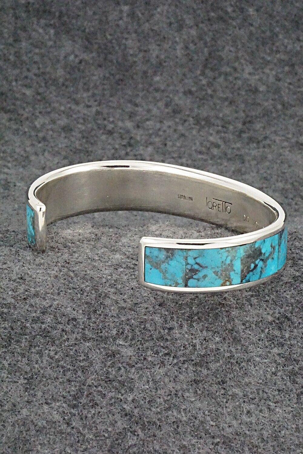 Turquoise & Sterling Silver Inlay Bracelet - Larry Loretto