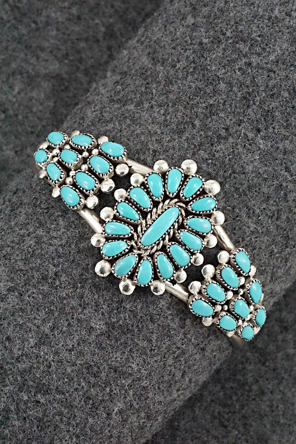 Turquoise & Sterling Silver Bracelet - Lorraine Waatsa
