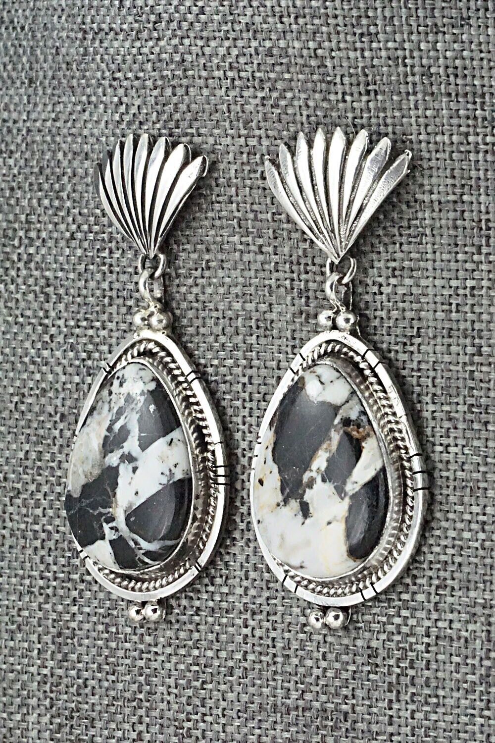 White Buffalo & Sterling Silver Earrings - Annie Spencer
