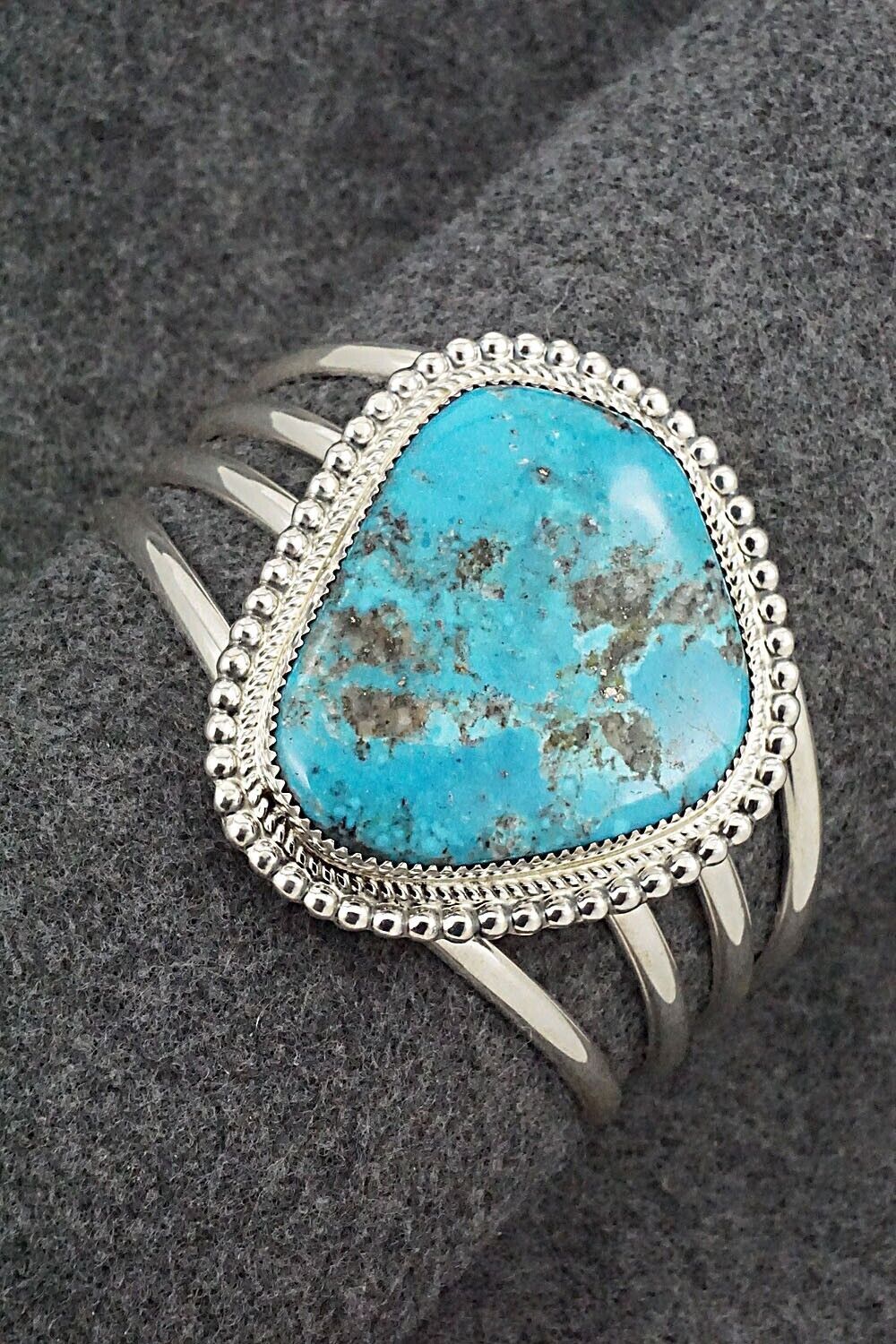 Turquoise & Sterling Silver Bracelet - Leslie Nez