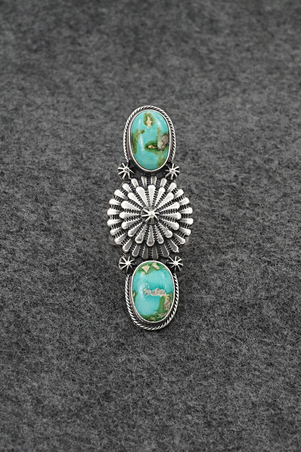 Turquoise & Sterling Silver Ring - Samuel Yellowhair - Size 6.5